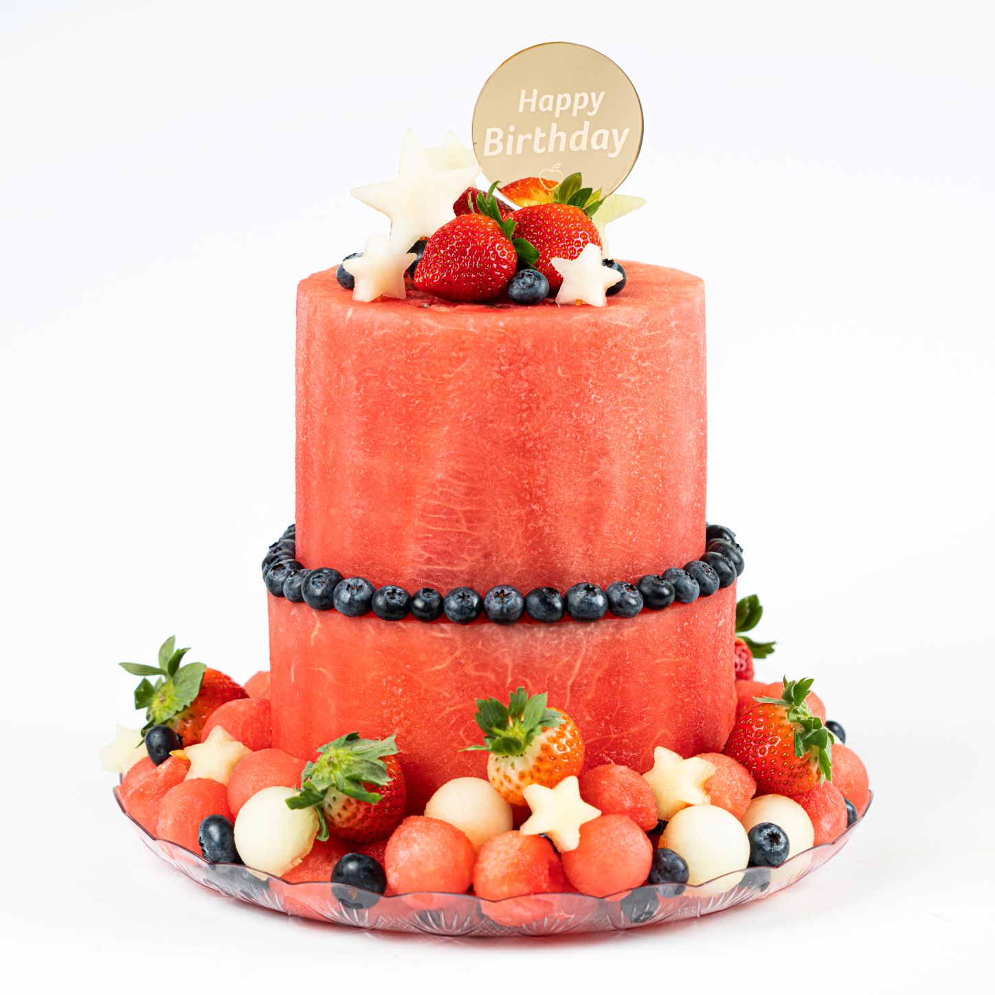 Happy Birthday Cake 2 Tier - 27 cm Transparent