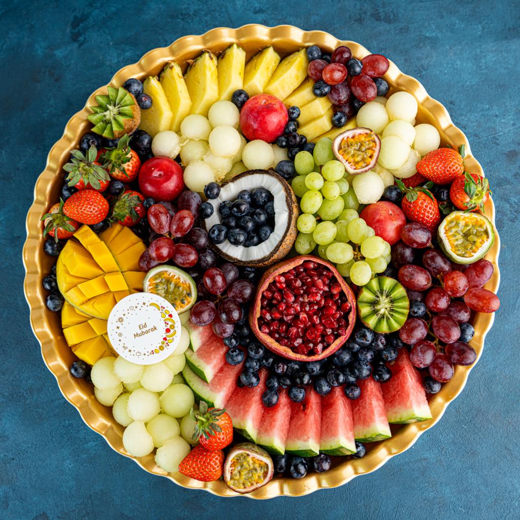 Deluxe Eid Fruit Platter - 45 cm Gold