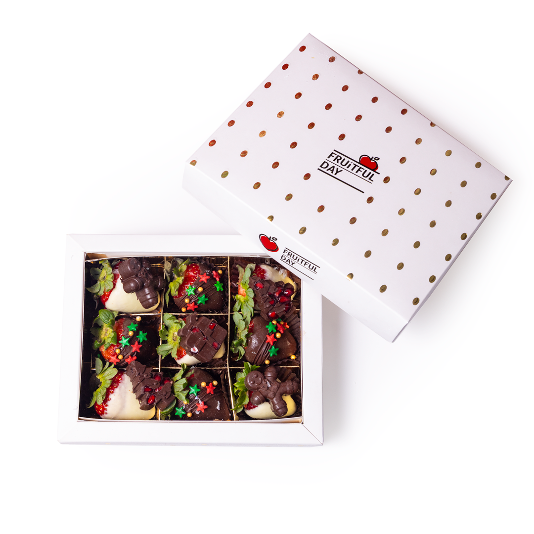 Festive Chocolate Covered Strawberry (box Of 9)